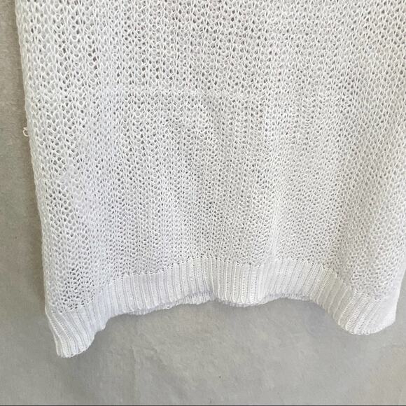 Eileen Fisher White Organic Linen Crochet Tunic Cover-up Size Small - Picture 11 of 13